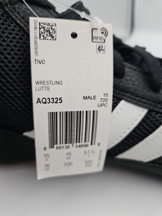 Adidas Black Wrestling Shoes with White Stripes main image 6